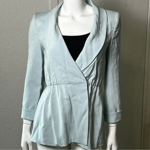 Alice+Olivia Fitted Blazer Jacket Light Blue Sz S